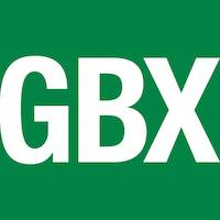 White uppercase letters GBX on a solid green background.