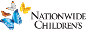 Nationwide Children’s logo with three colorful butterflies: white, yellow, and blue.