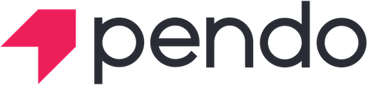 Pendo company logo with stylized pink arrow and black text.