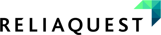 ReliaQuest logo with a geometric design of overlapping green and blue triangles forming an abstract right angle shape.