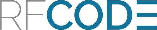 Text logo reading RF CODE with stylized letters and lines.