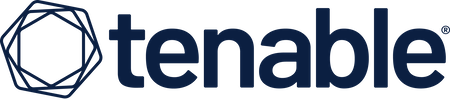 Tenable company logo with a geometric polygon symbol and lowercase text.