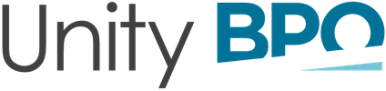 Unity BPO logo with ‘Unity’ in black and ‘BPO’ in blue with stylized letter Q.